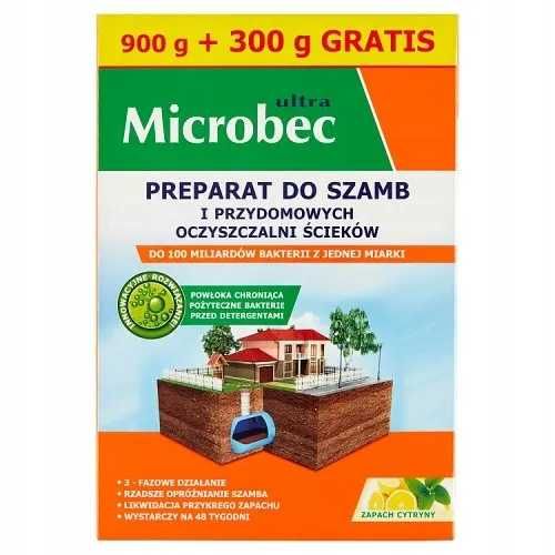 Microbec Ultra засіб для вигрібних ям і септиків, порошок Bros 1,2 кг