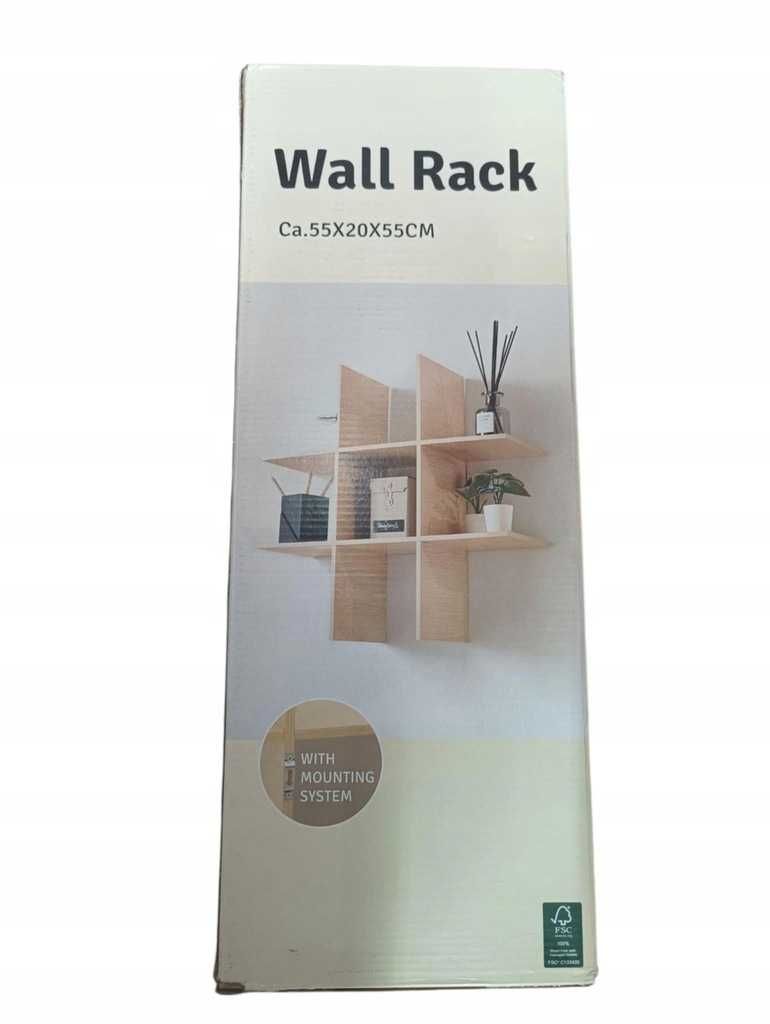 Półka drewno Cardsplitter 55 x 20 x 55 cm biały - sosna, odcienie beżu