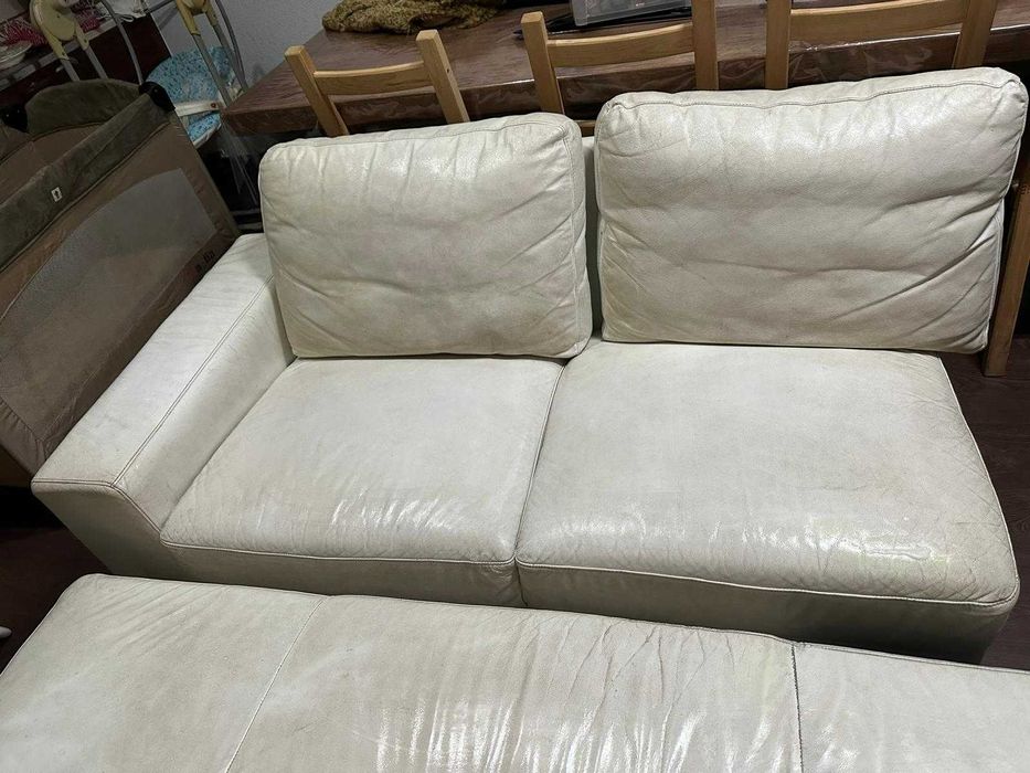 Sofa de canto em pele 260x210