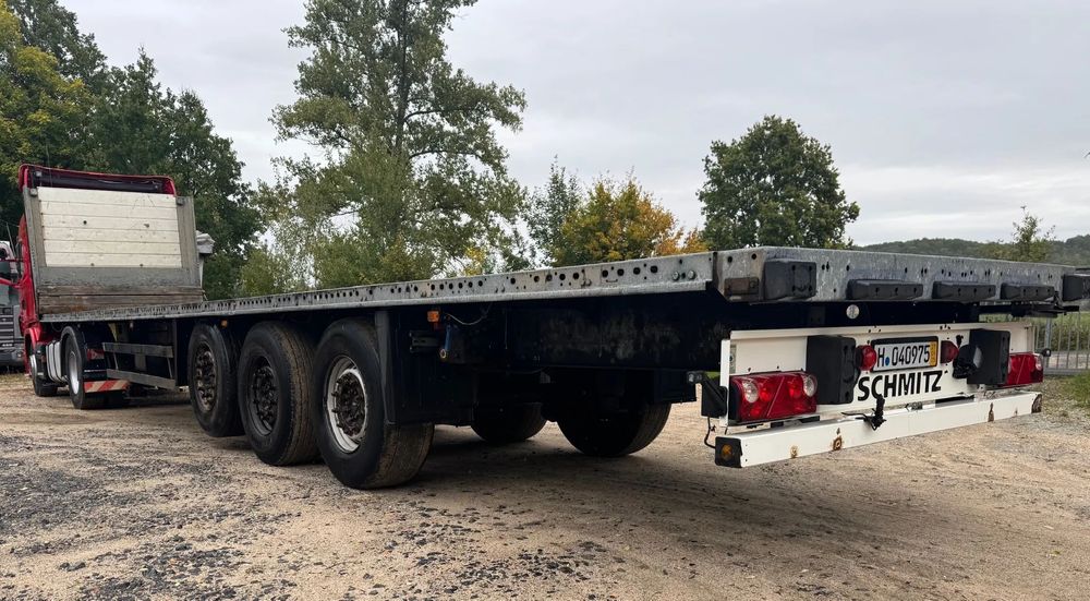 Schmitz Cargobull platforma/ocynk/sprowadzona/  podnoszona os