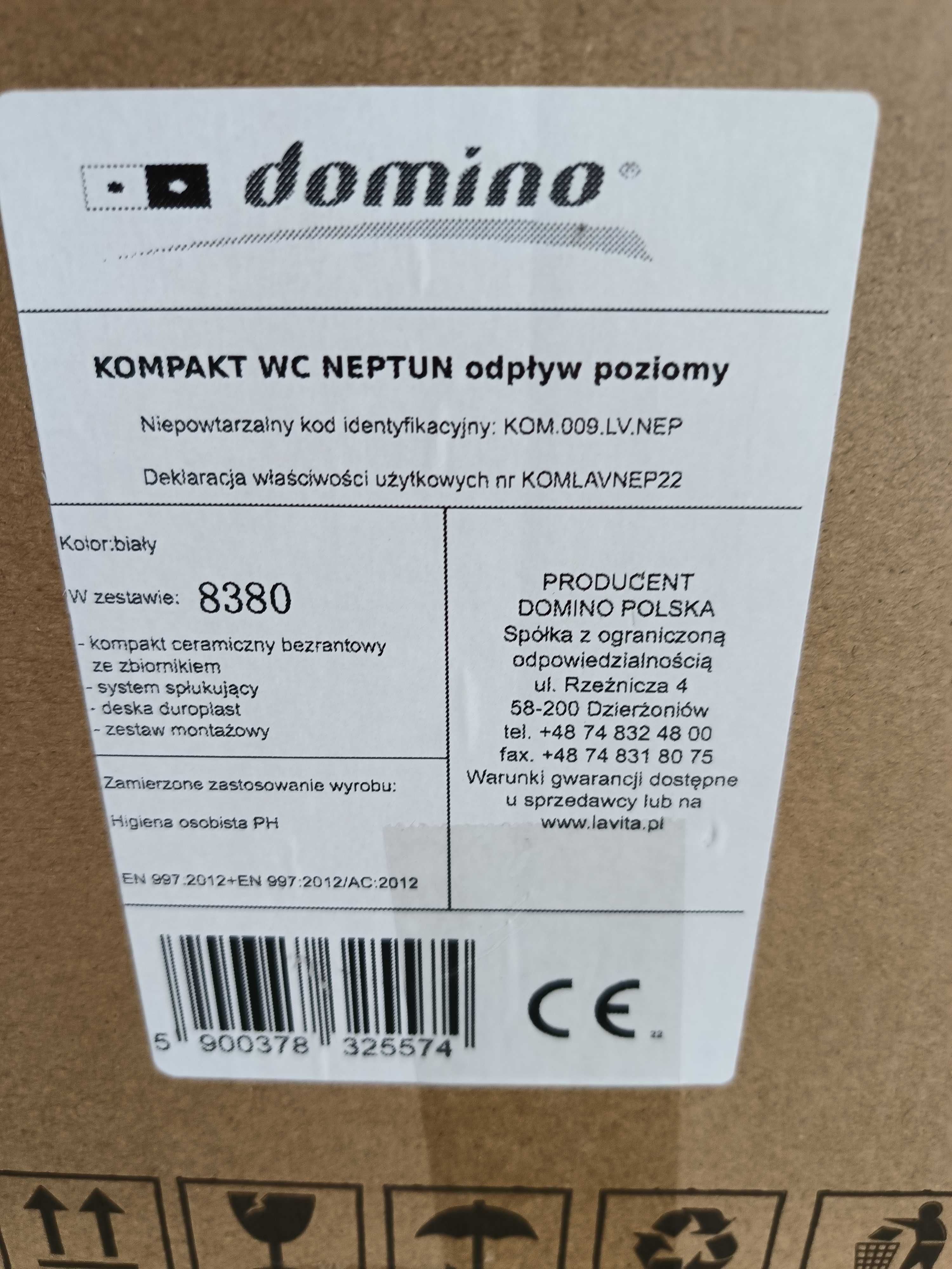 Kompakt WC Neptun, zestaw stojący, biały.