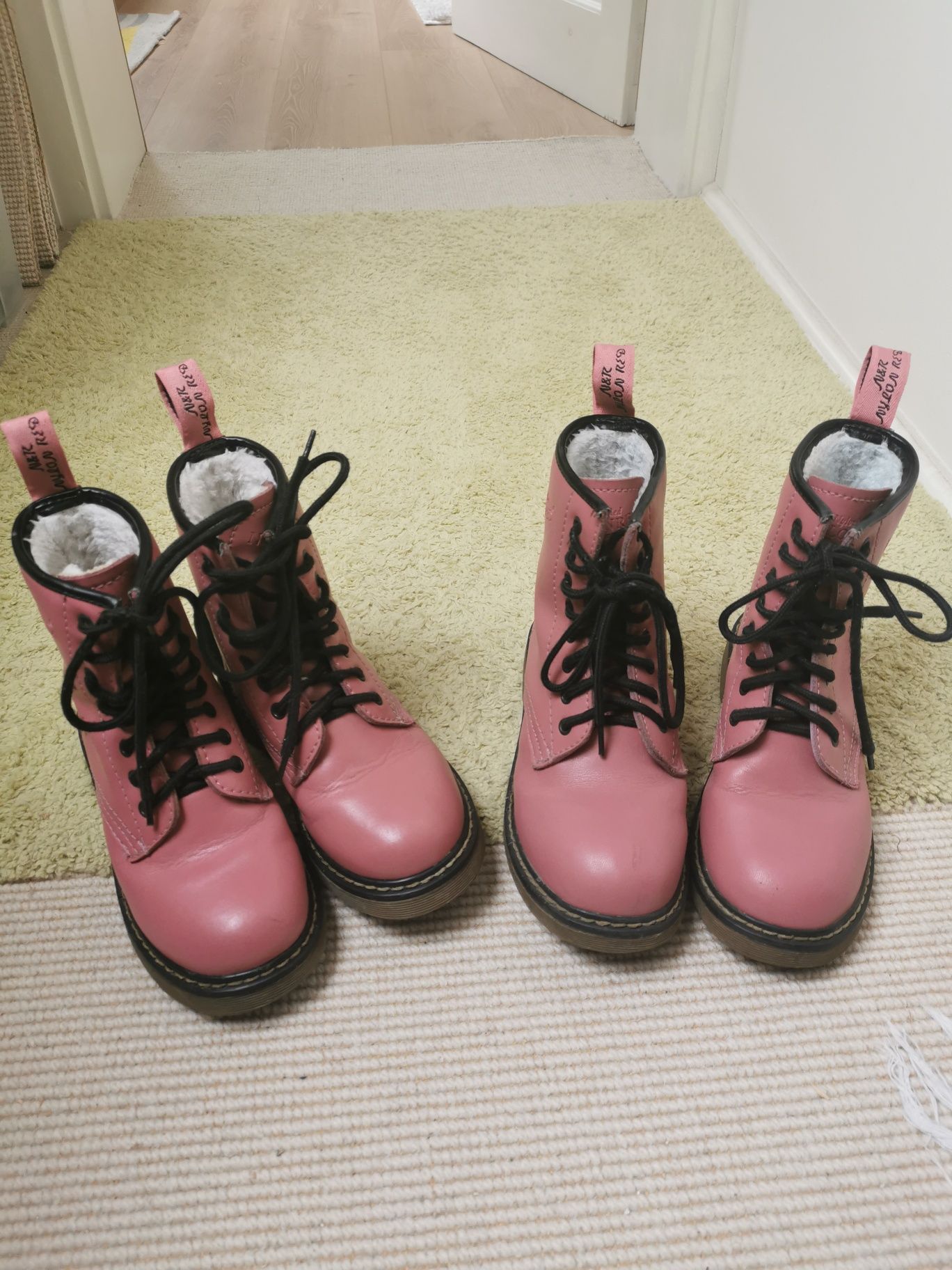 Buty dziecięce Nylon Red jak Martens różowe 34 zimowe ocieplane