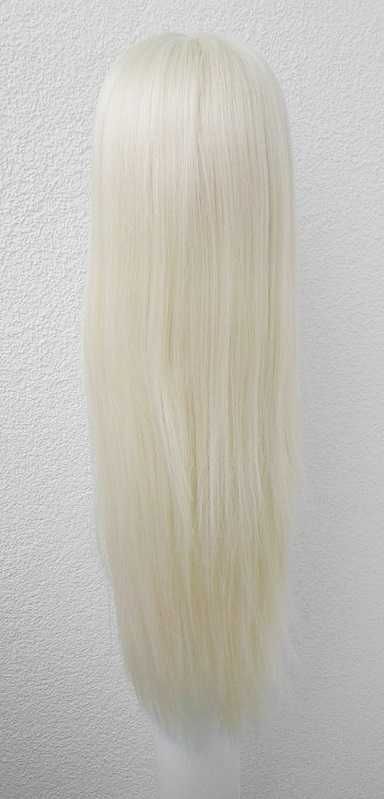 Lace Front długa prosta blond peruka bez grzywki na co dzień cosplay