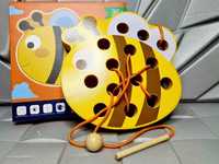 Nowa zabawka drewniana Przeplatanka Pszczółka - zabawki