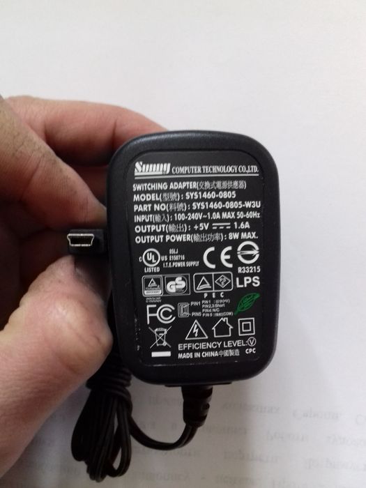 Блок питания адаптер 5V 1.6А sys 1460-0805