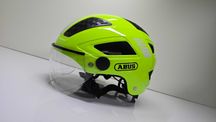 Miejski kask ABUS HYBAN 2.0 ACE Signal Yellow Wizjer rozmiar 52-58cm