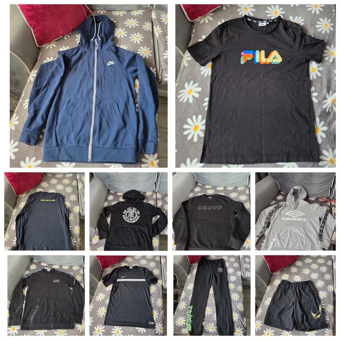 Zestaw markowych ubrań chłopięcych XS/S – Nike, Fila, Cropp, Umbro,