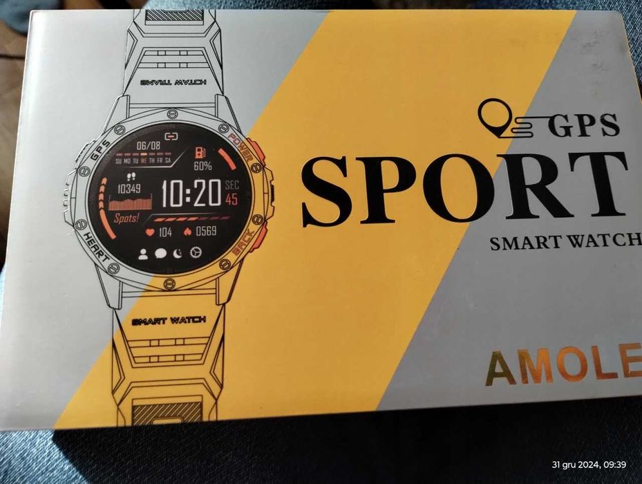 NOWY Smartwatch Męski Gps Menu Polskie Wodoodporny Sport Rozmowy Smart