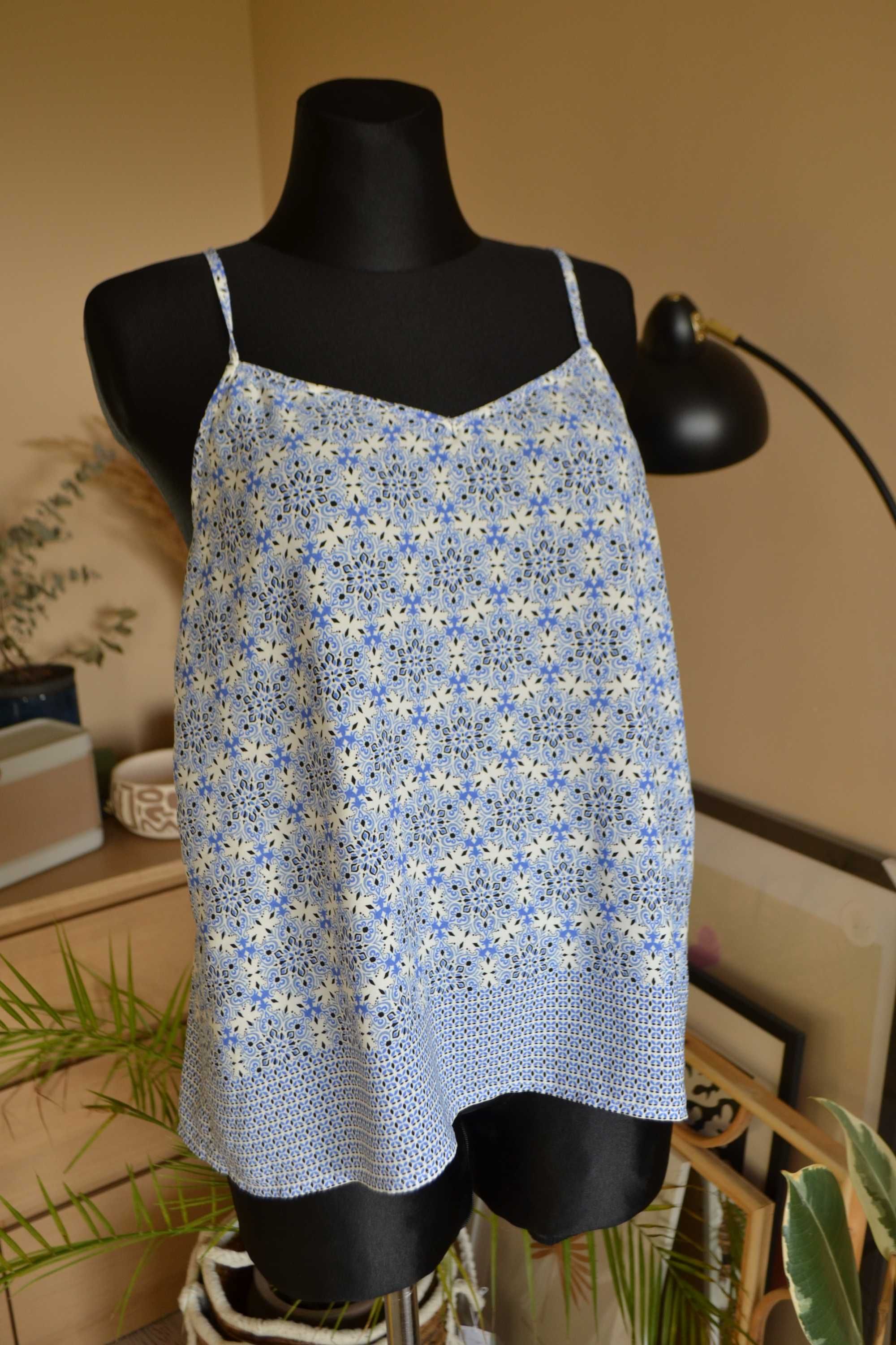 Bluzka na ramiączkach niebieska New Look 14 boho