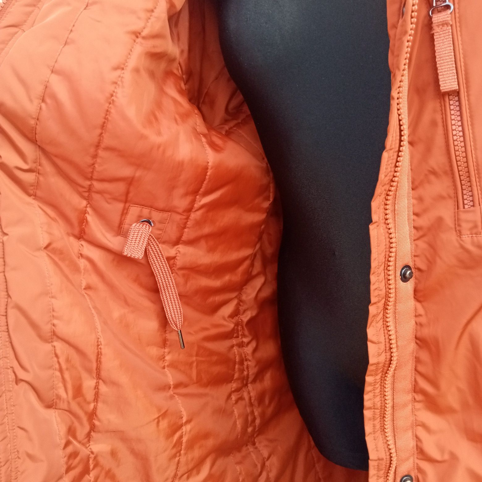 Długa kurtka damska Cellbes 46 48 pomarańczowa orange ciepła parka