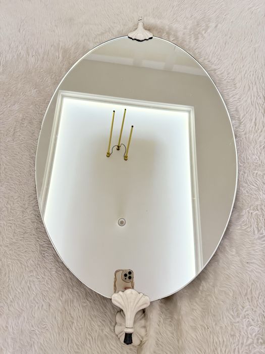 Lustro retro vintage muszla okrągłe owalne designerskie do toaletki