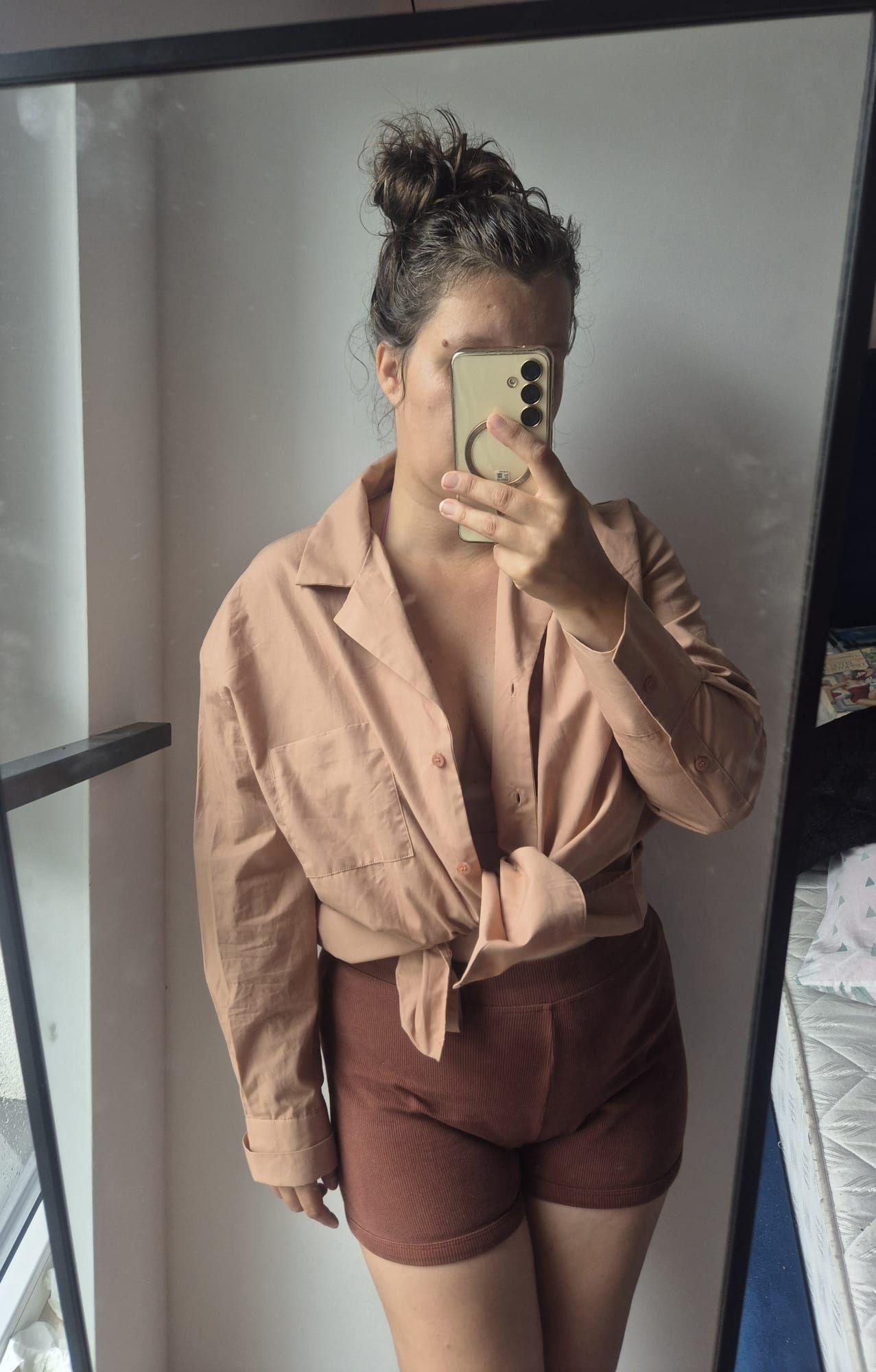 Koszula różowa popelinowa oversize elegancka nowa cotton Zara 38/M