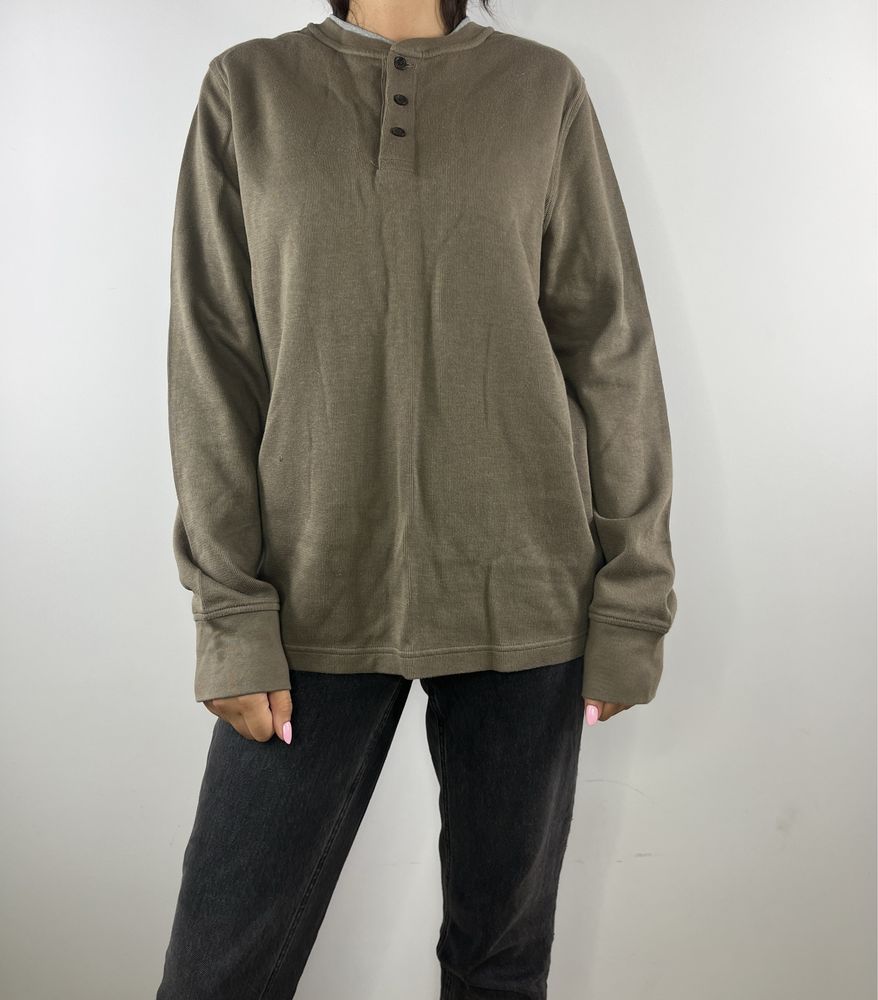 Khaki brazowa bluzka meska z dlugim rekawem Craft&Barrow rozmiar M