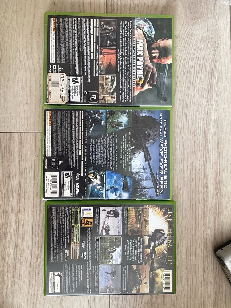 5 ігор на xbox360 , xbox, wii. Call of duty 4, max payne 3, star wars