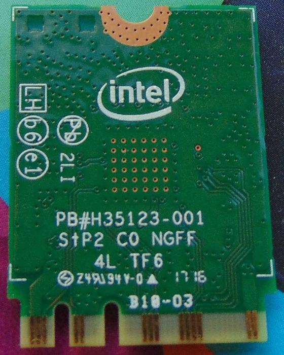 Двухдиапазонный Wi-fi + Bluetooth модуль Intel 3165NGW M.2