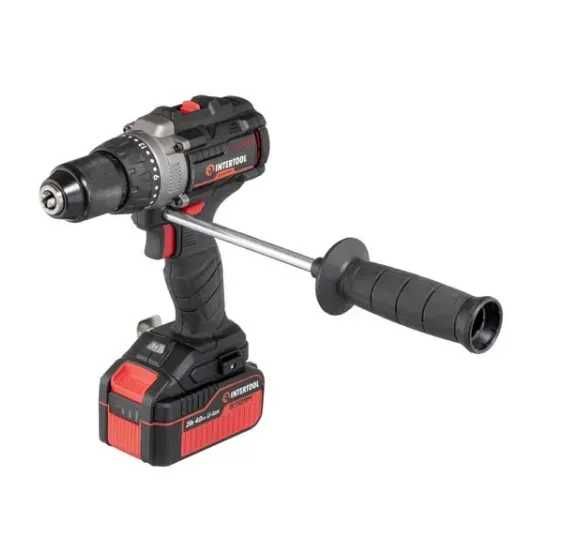 Акумуляторний ударний дриль-шуруповерт INTERTOOL WT-0361 з кейсом