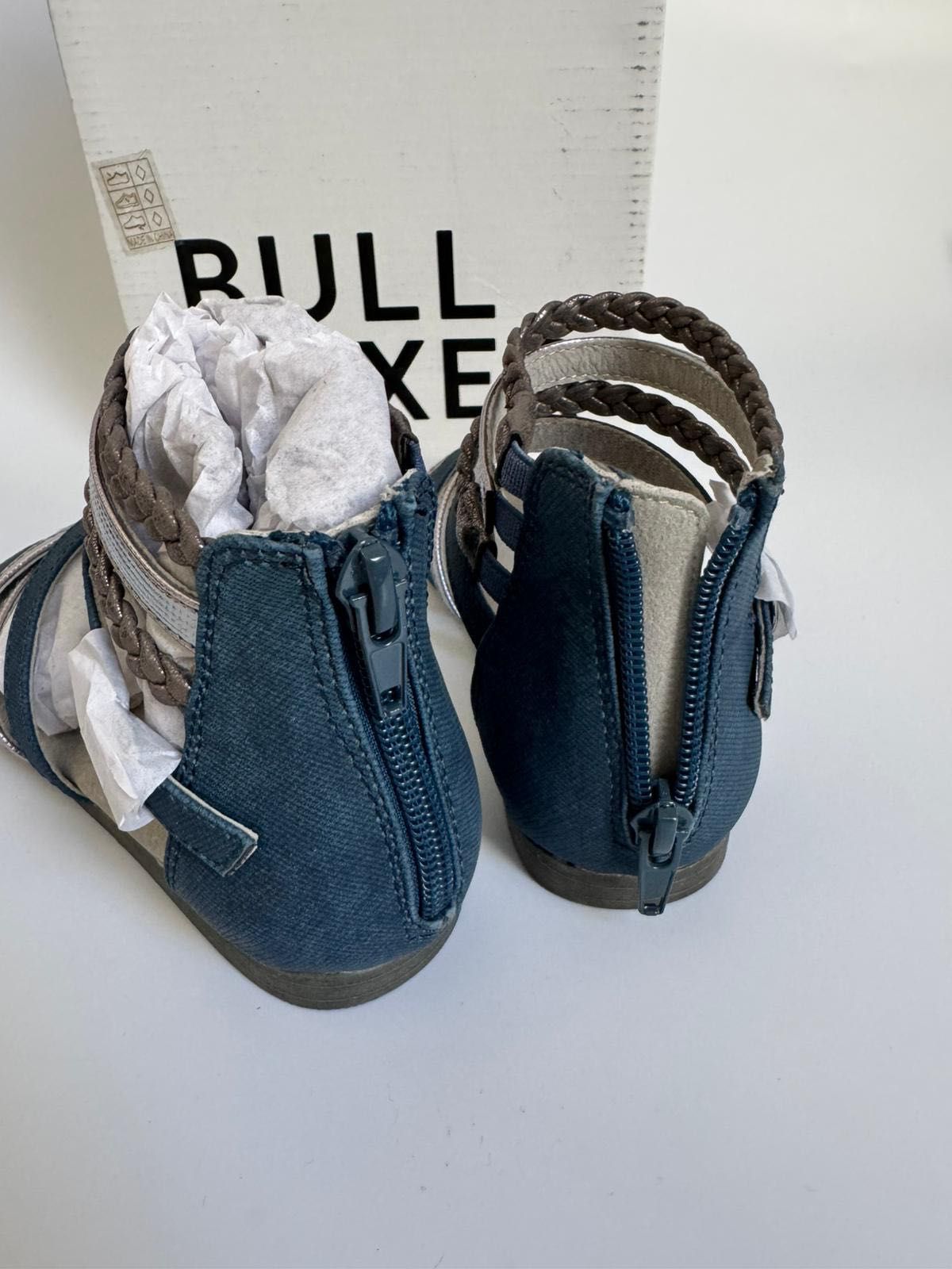 Nowe sandały dziecięce dziewczęce BULL BOXER srebrne niebieskie 30