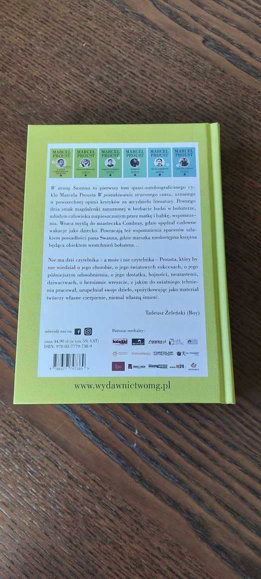 W Stronę Swanna, W poszukiwaniu straconego Czasu, Marcel Proust