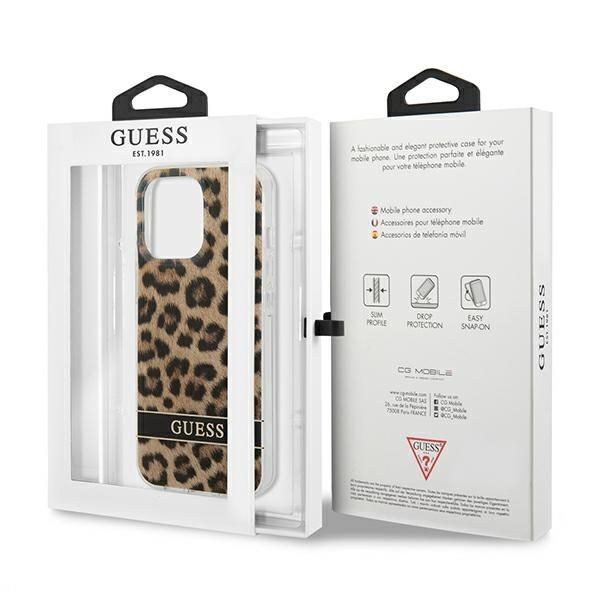 Etui Ochronne do iPhone 13 Pro/13 - Guess Leopard Brązowe Hardcase