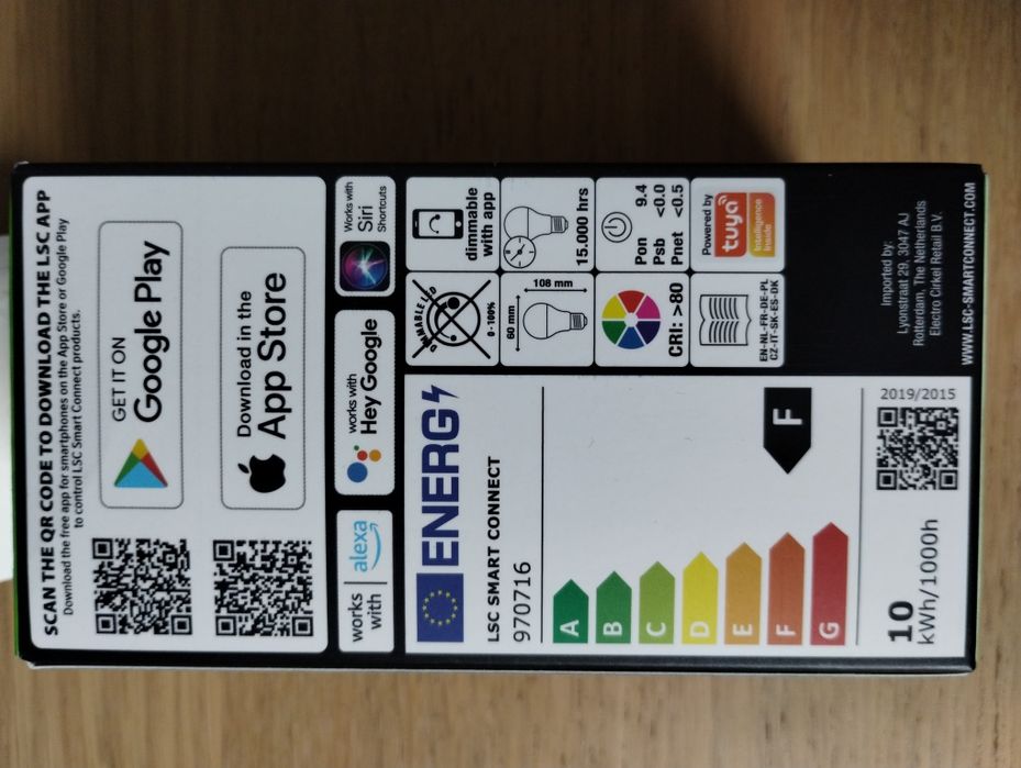 Inteligentna wielokolorowa żarówka LED LSC Smart Connect 4 sztuki