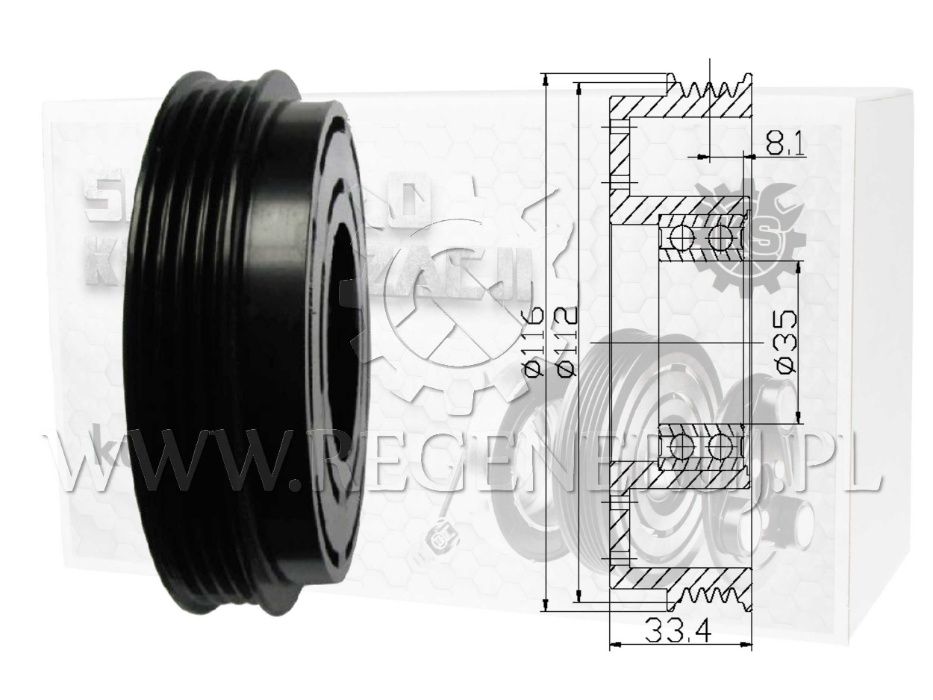 SPRZĘGŁO Sprężarki Klimatyzacji SANDEN SD7V16 VUD 4PK 119MM 32x55x20