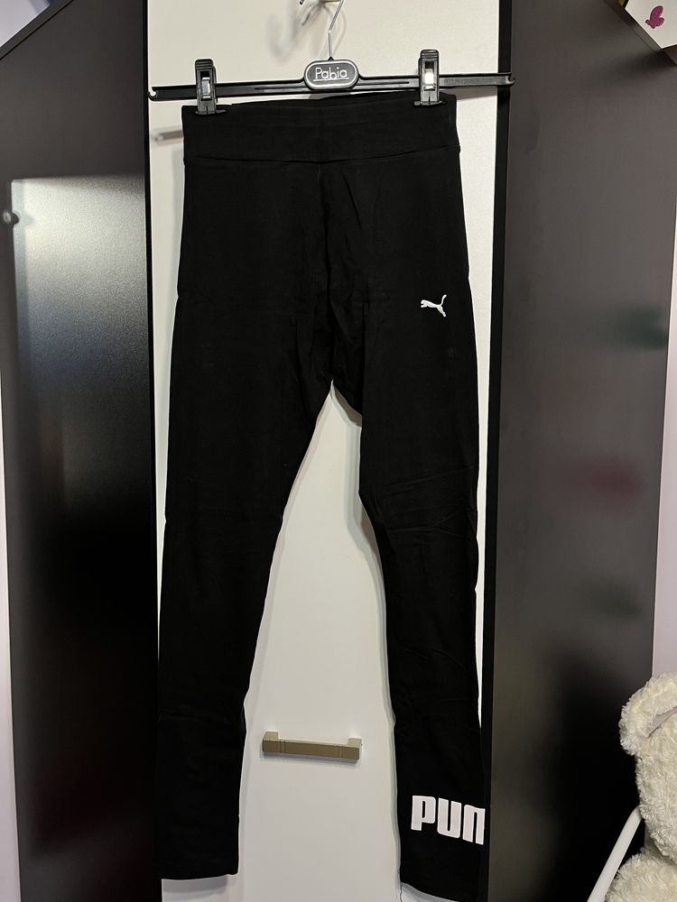 legginsy sportowe puma czarne obcisłe xs siłownia