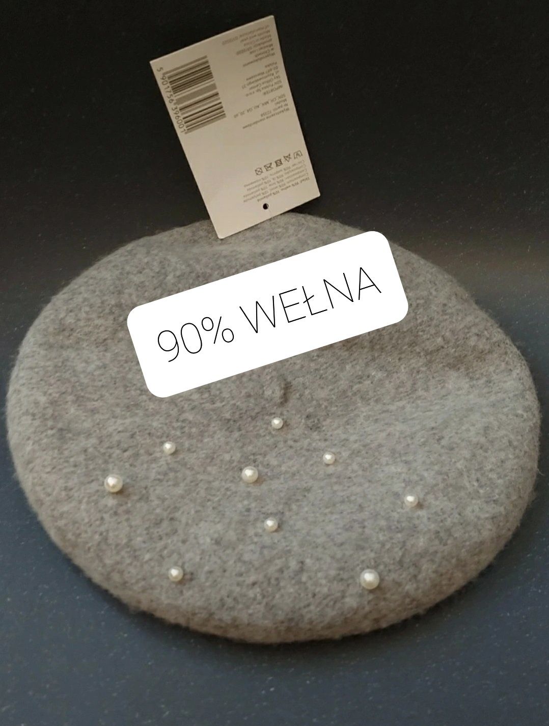 Beret wełna 90% nowy