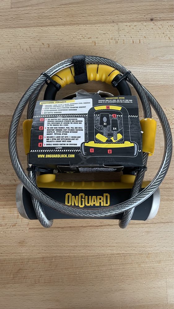 Zapięcie/blokada rowerowa Un-lock Onguard Pitbull mini DT 8008 z linką