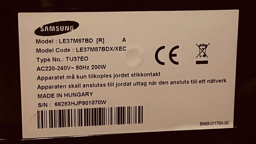 Tv Samsung LE37M87BD