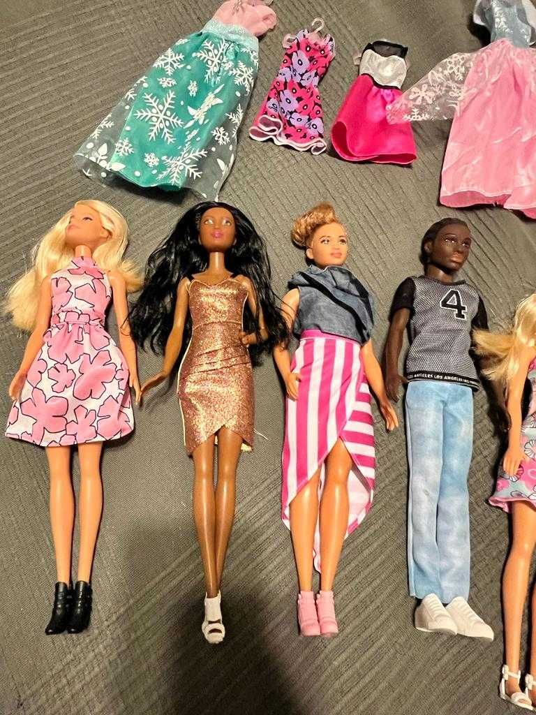 Barbie x 6 + Ken x 1 +  modna szafa na ubranka