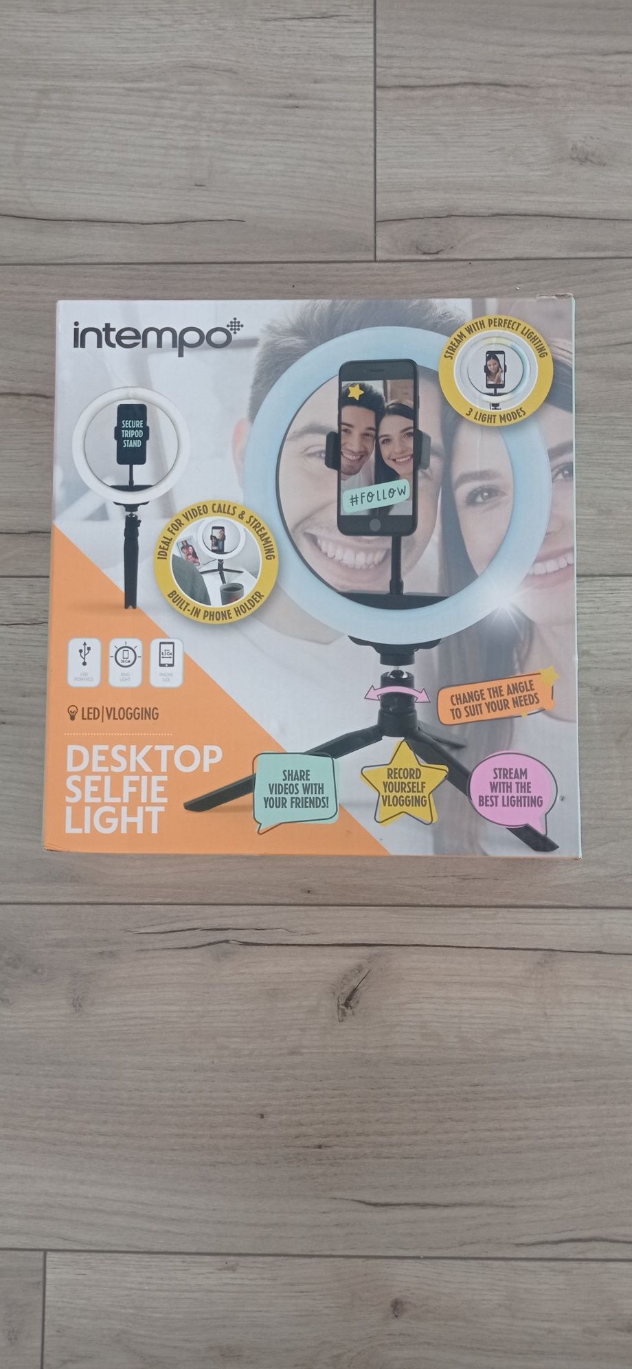 Biurkowa lampa do selfie Intempo