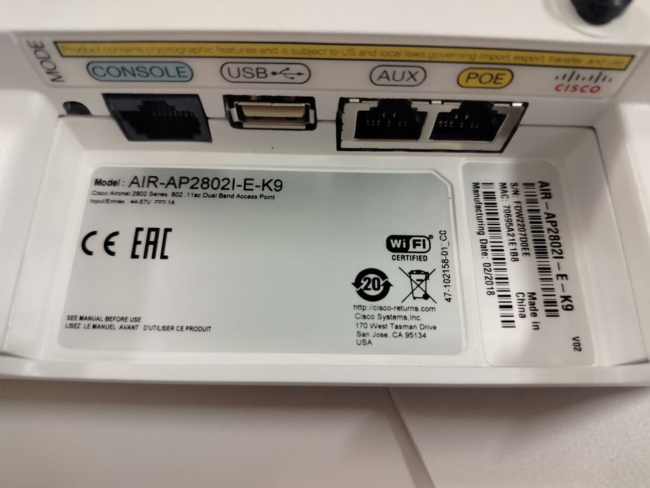 WI-FI точка доступу Cisco AIR-AP2802I-E-K9