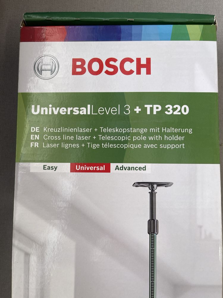 Bosch laser krzyżowy Universal Level 3 + TP320 komplet teleskop NOWY