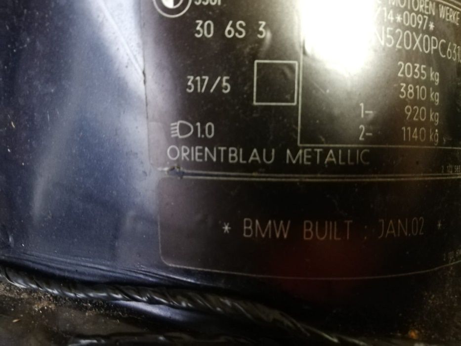 Maska błotnik zderzak drzwi BMW E46 orientblau metallic