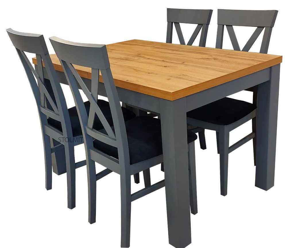 Szary stół z 4 krzesłami - na każdy wymiar producent