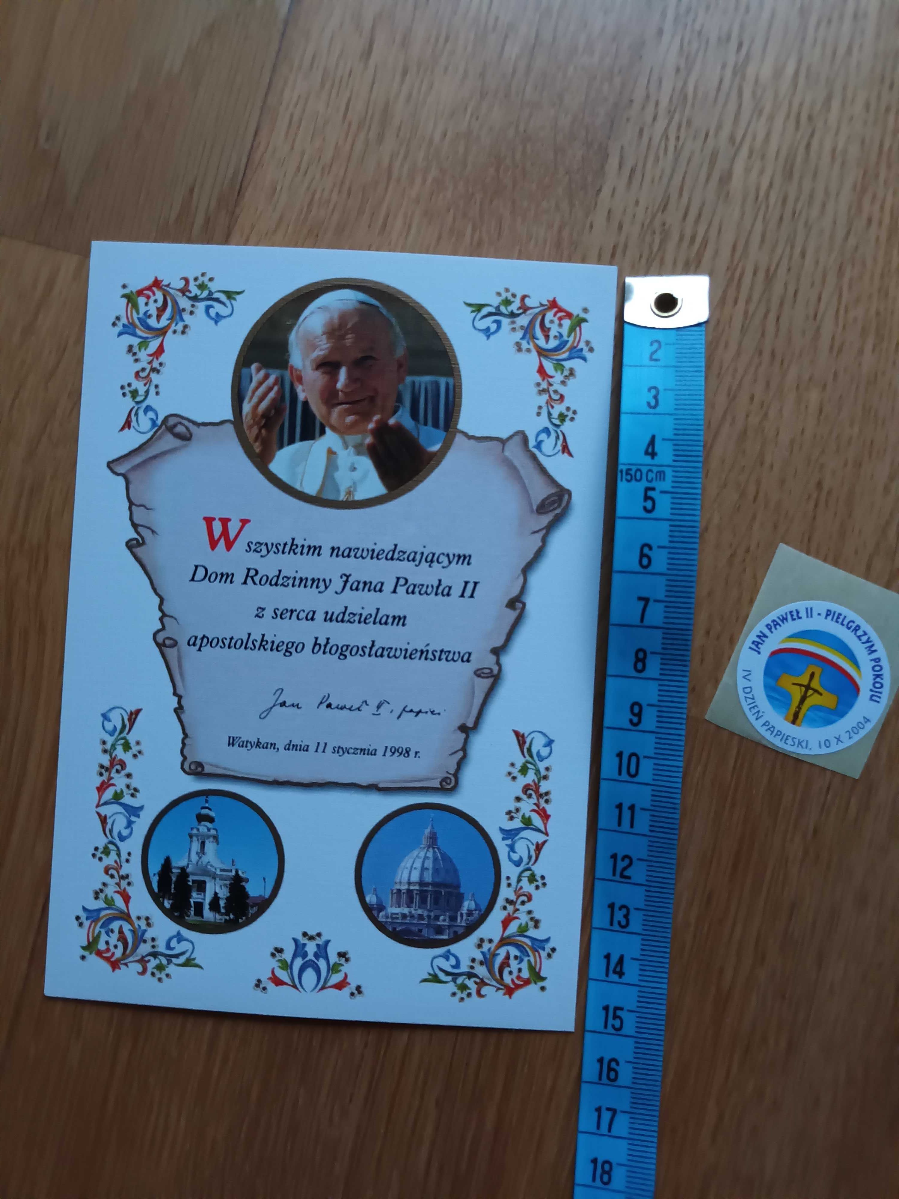 Jan Paweł II  Obrazki Święte, Pamiątka Domu, Naklejka Pielgrzym Pokoju