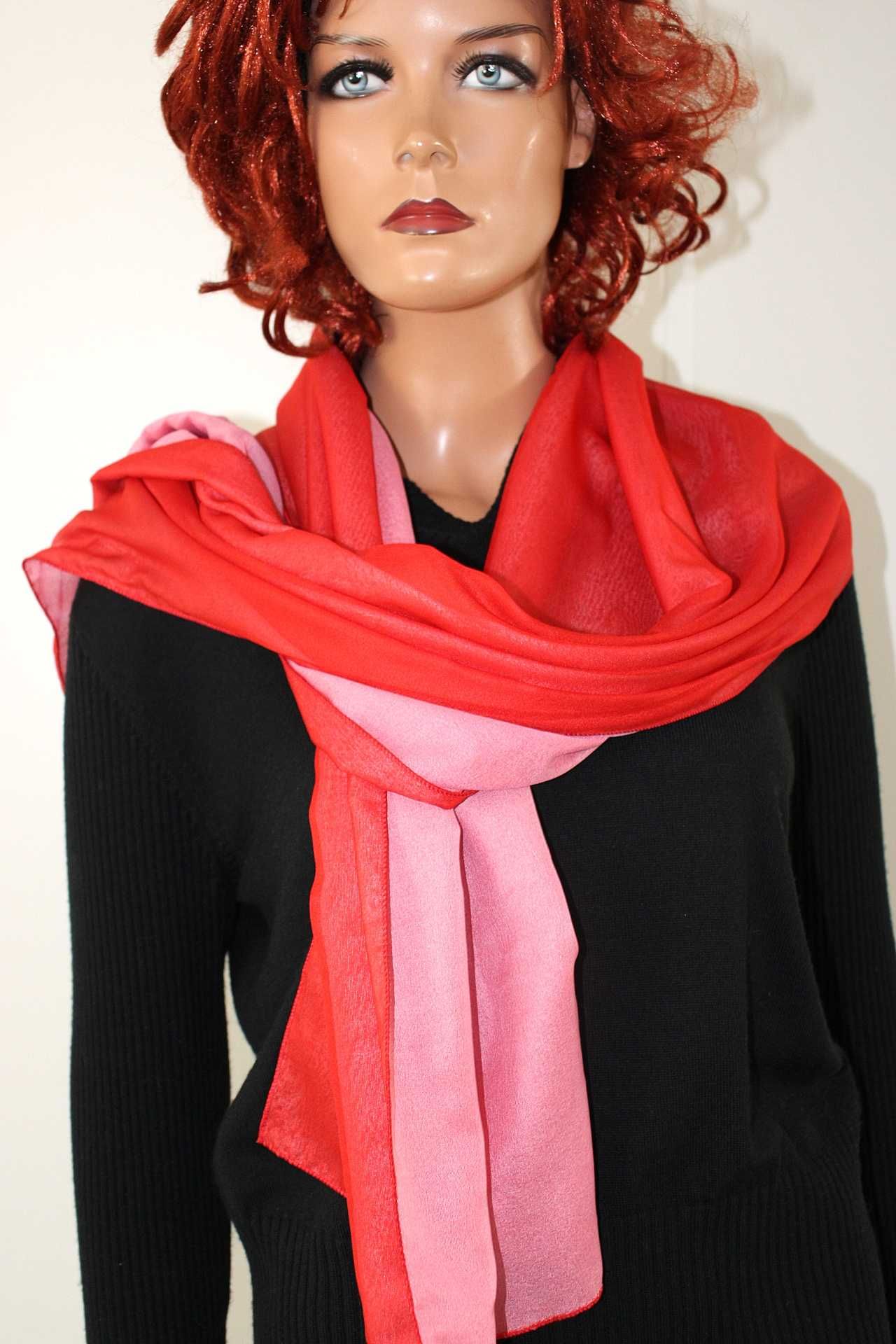 sp2 dwustronny lekki szal chusta mgiełka 42x160