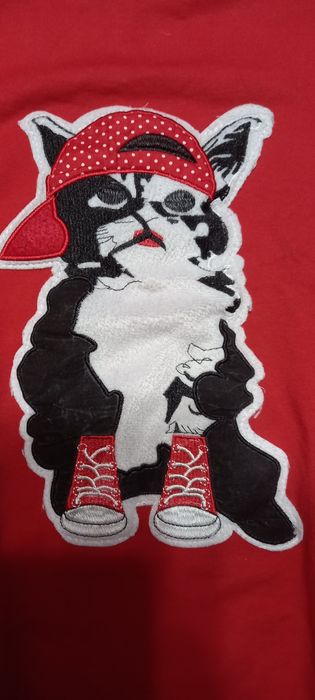 Czerwona tunika z kotem r.146 QBA kids