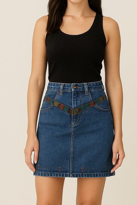 Джинсовая юбка из плотного денима Джинсова спідниця висока посадка