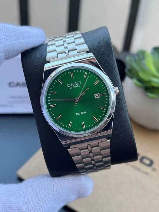 Годинник Casio MTP-VC01 Silver-Green | часы касыо A159 | MTP-B145D