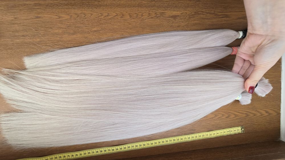 Натуральные детские осветленные волосы для наращивания блонд белые