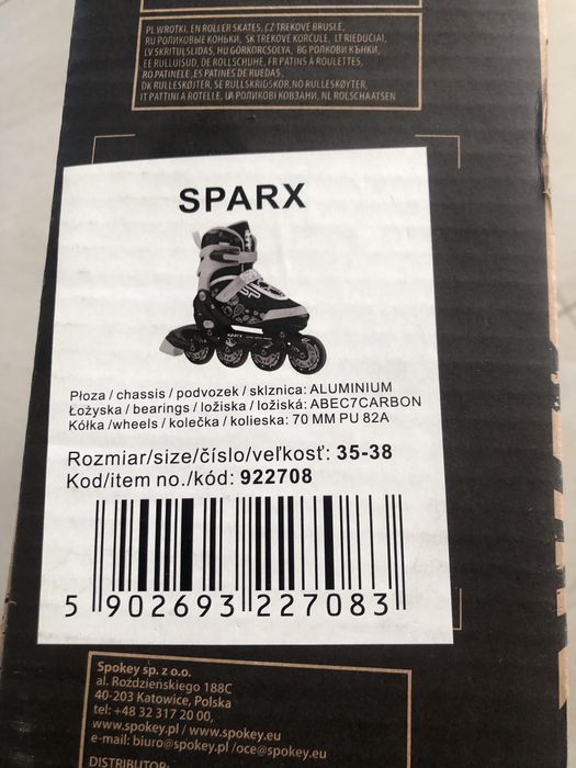 Regulowane rolki Spokey Sparx rozm 35-38, nowe