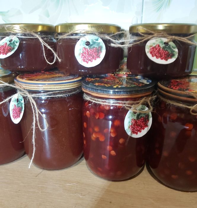 Калина з цукром. Чай ягідний.