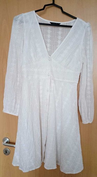 romantyczna haftowana sukienka Shein bawełna