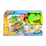 Hot Wheels. JBM73 City. Zakręcony tor. Remiza T-Rexa. Hot Wheels
