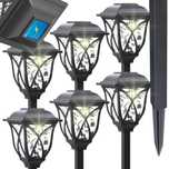 LAMPA Solarna Ogrodowa LED Lampki Solarne Do Ogrodu SŁUPEK 6 sztuk