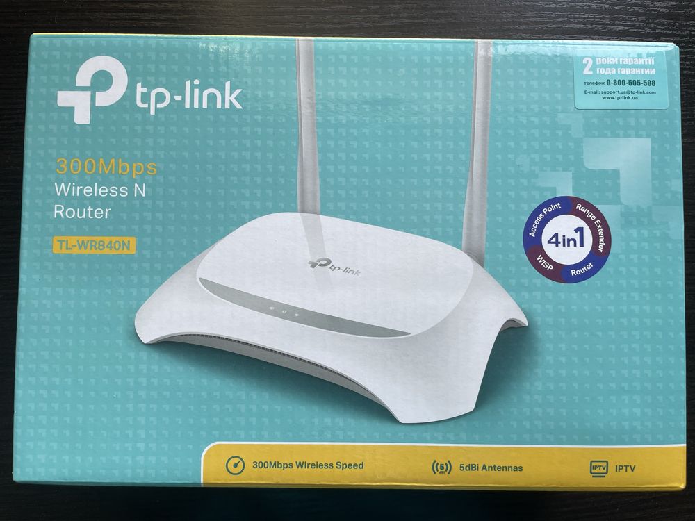 Маршрутизатор TP-LINK TL-WR840N WiFi4 / N300 / 100 Мбіт/с