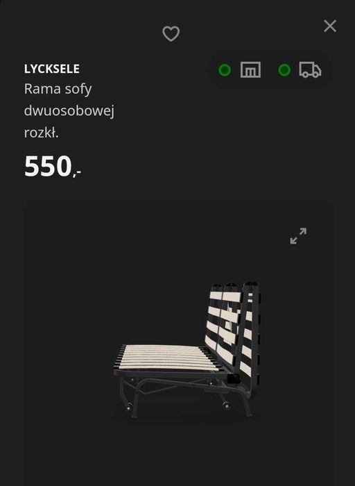 Łóżko/sofa składane Lycksele Ikea