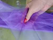 Szyfon organza szeroka 48 cm dekoracyjna ślub wesele na stół fioletowa