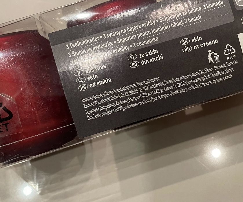 Swieczniki szklane swiateczne czerwone 3 szt nowe